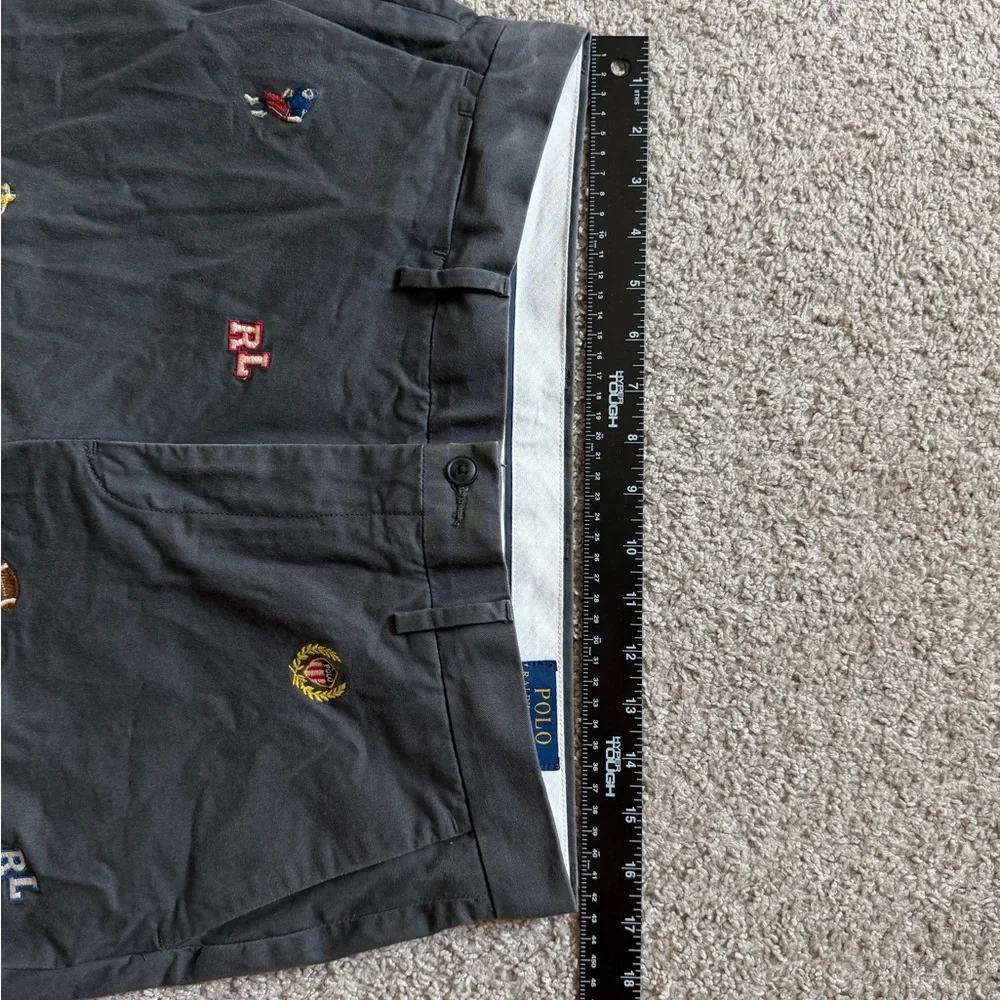 Polo Ralph Lauren Embroidered Shorts Size 33 Classic Fit Gray - Picture 11 of 15